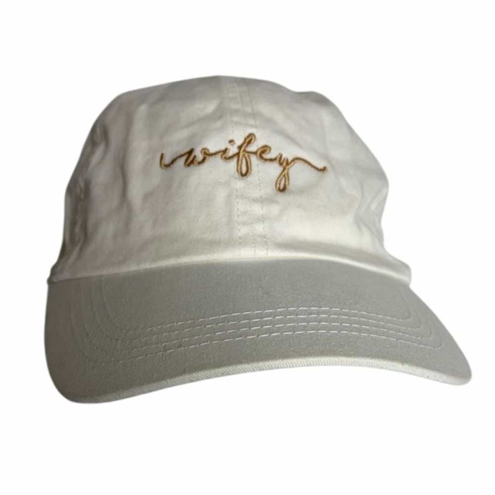 Wifey Embroidered White and Gold Cap